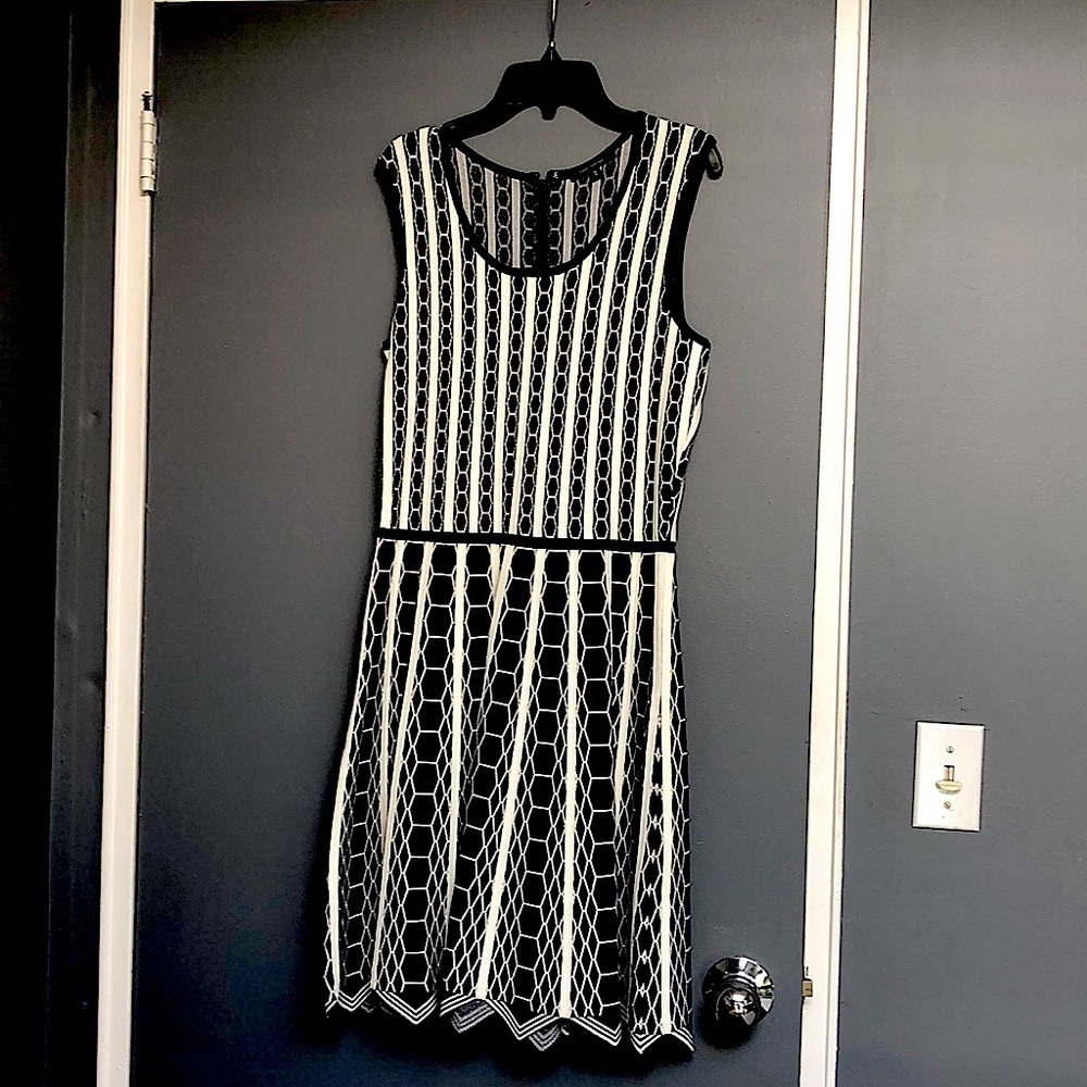 Pink tartan navy and white dress.